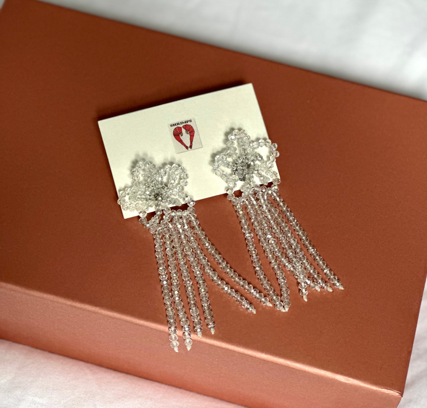 Shrimps Frans Earrings - White Beaded