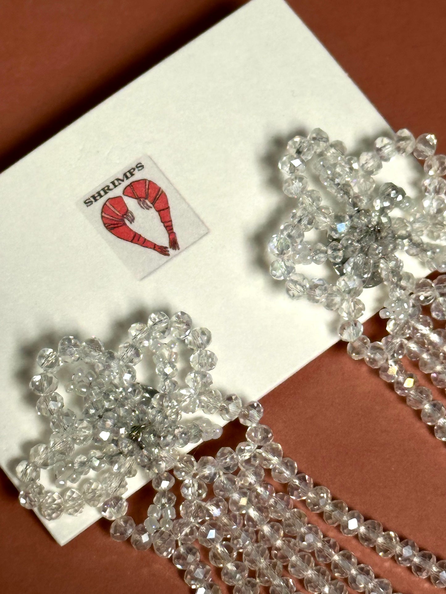 Shrimps Frans Earrings - White Beaded