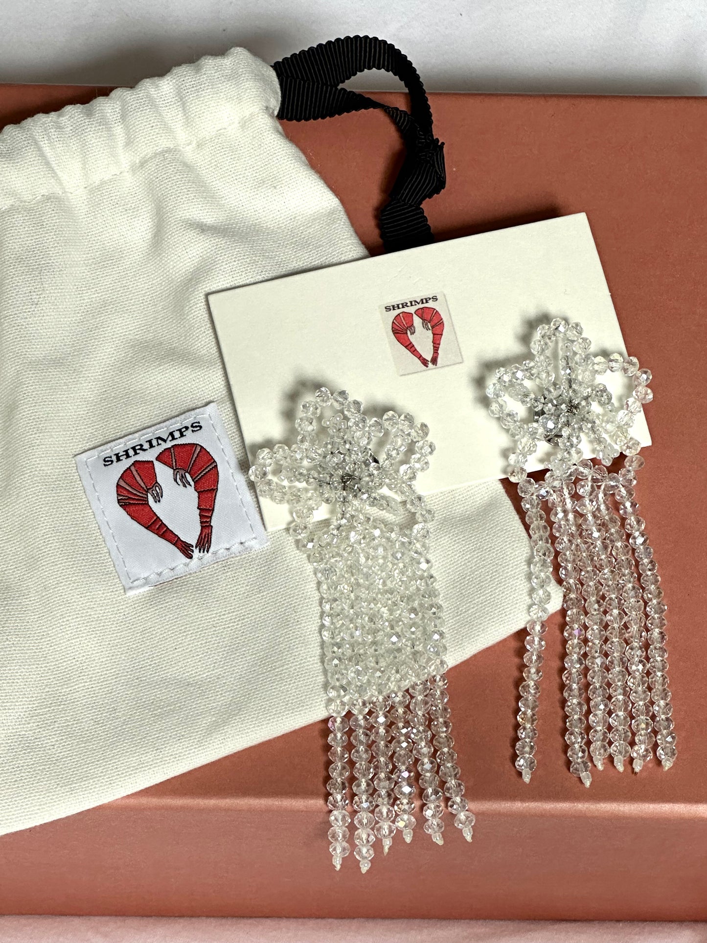 Shrimps Frans Earrings - White Beaded