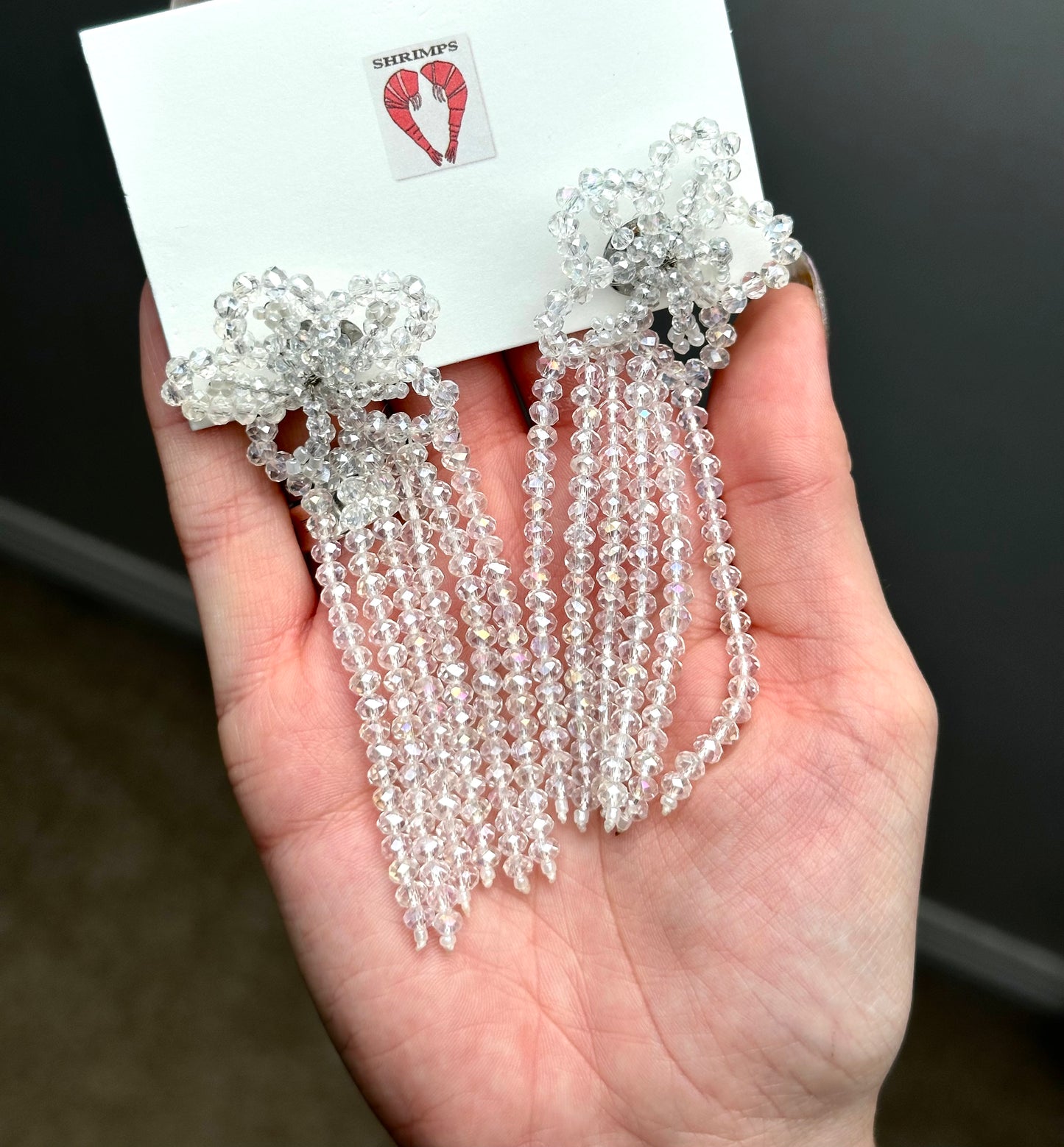 Shrimps Frans Earrings - White Beaded