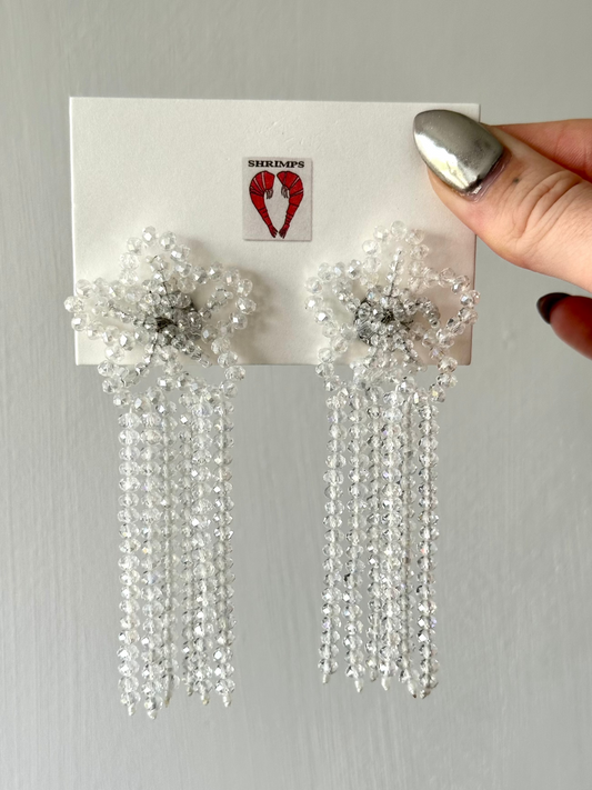 Shrimps Frans Earrings - White Beaded